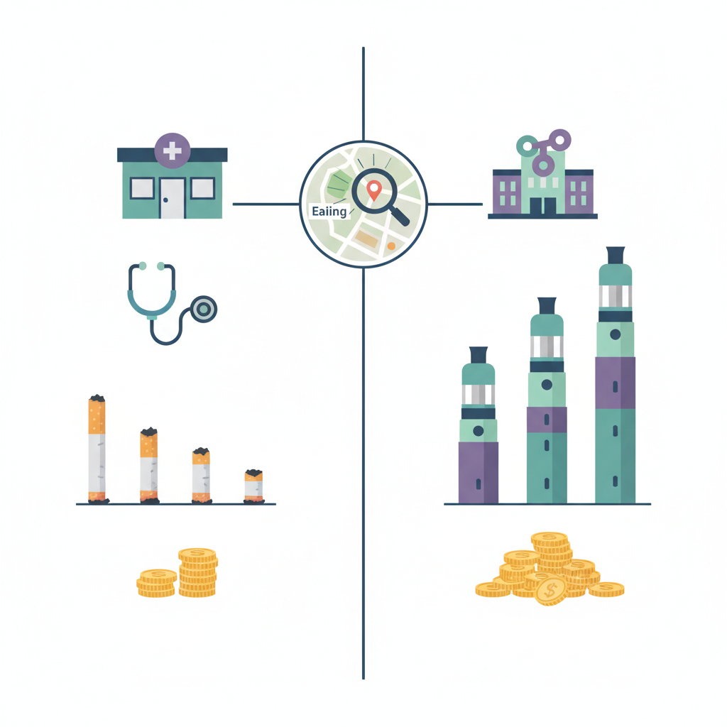2026 UK comparison: GP smoking‑cessation referrals vs community ‘vape clinics’ — Ealing case study, quit rates and cost‑per‑quitter image