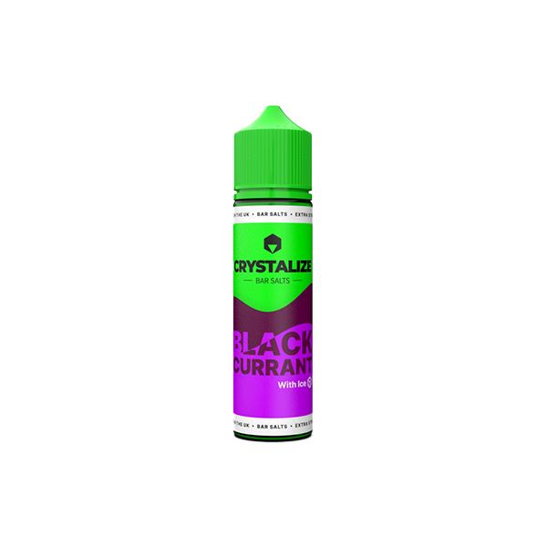 0mg Crystalize Bar Salts 60ml Shortfill (50VG/50PG) Vaping Products Crystalize Blackcurrant Ice 