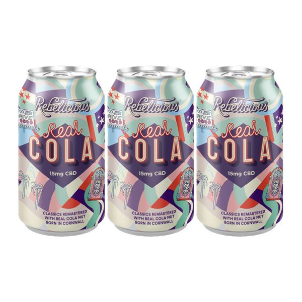 12 x Rebelicious 15mg CBD Real Cola Sparkling Soft Drink - 330ml CBD Products Rebelicious 