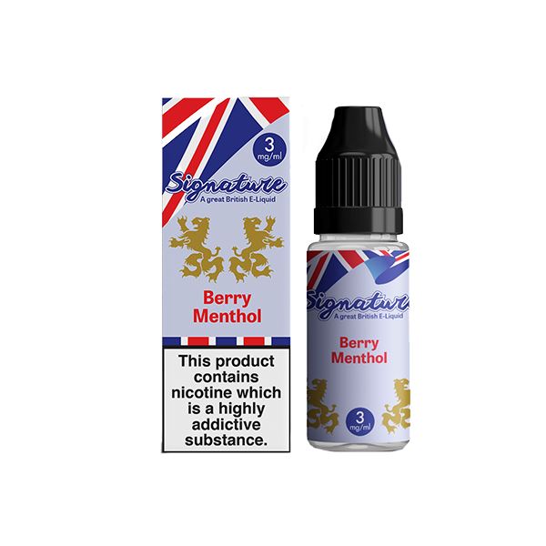 12mg Signature Flavours TPD 10ml E-Liquid (80VG/20PG) E-liquids Signature Flavours Berry Menthol 