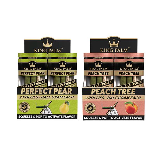 20 King Palm 0.5g Flavoured Wrap Rollies - Display Pack Smoking Products King Palm Perfect Pear 