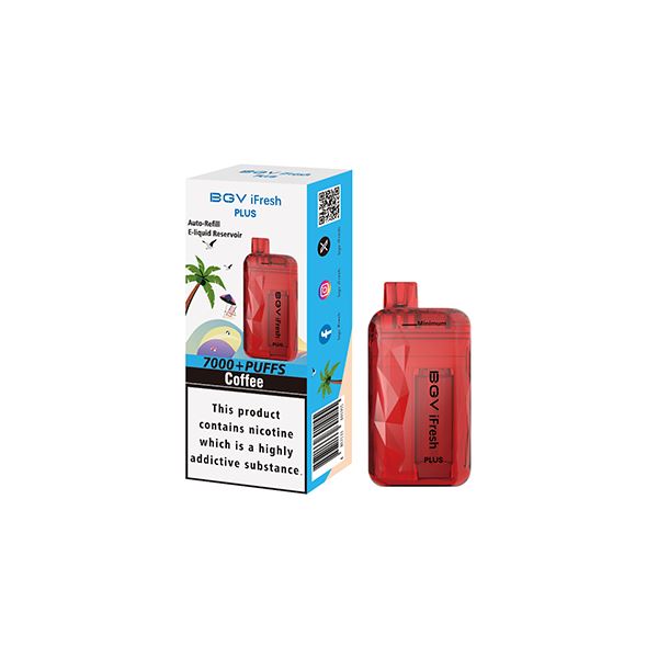20mg BVG iFresh Plus Disposable Vape Device 7000 Puffs Vaping Products IFresh Coffee 