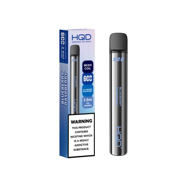 20mg HQD 600 Disposable Vape Device 600 Puffs Vaping Products HQD Blueberry Raspberry 