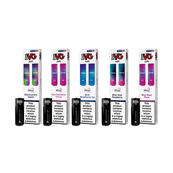20mg I VG Air Prefilled Pods 2ml 1200 Puffs Coils I VG Blue Sour Raspberry 