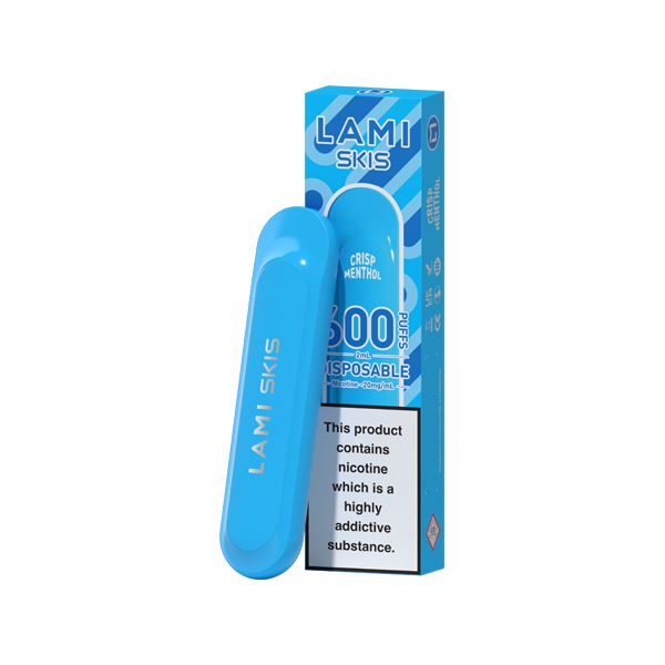 20mg Lami Skis Disposable Vaping Device 600 Puffs Vaping Products Lami Crisp Menthol 