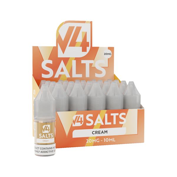 20mg V4 Salts 10ml Nic Salts (50VG/50PG) - Pack of 20 E-liquids V4 Cream 