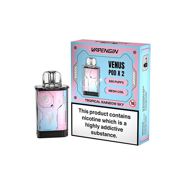 20mg Vapengin Venus Prefilled Pods 1200 Puffs Coils Vapengin Tropical Rainbow Sky 
