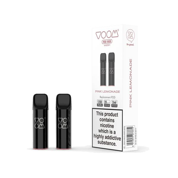 20mg Voom Pod Mod Replacement Mesh Pods 2PCS 1.2Ω 2ml Coils Voom Pink Lemonade 