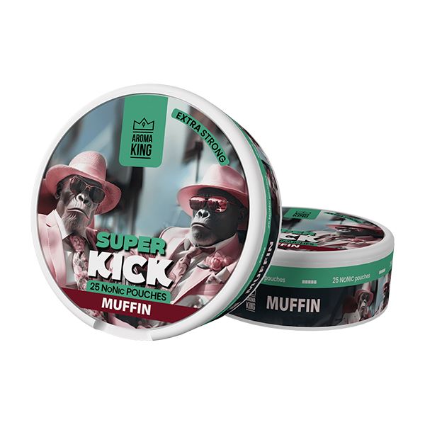 25mg Aroma King Super Kick NoNic Pouches - 25 Pouches Smoking Products Aroma King Muffin 