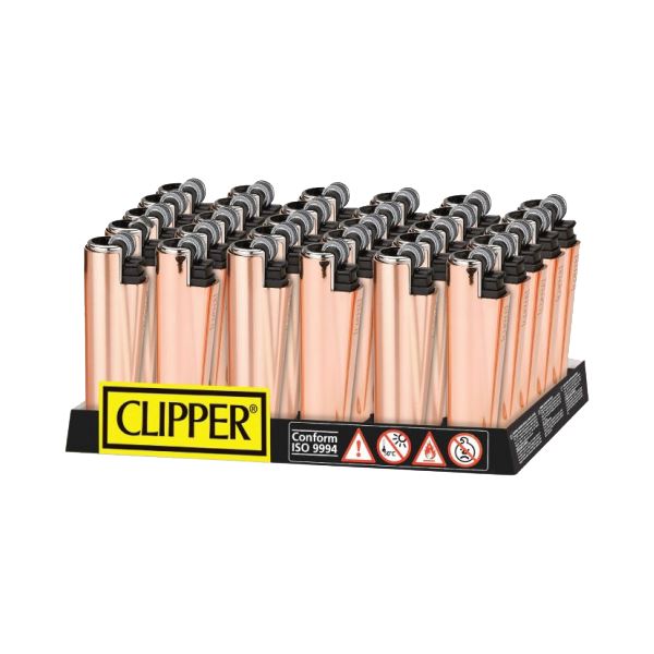 30 Clipper FCP22RH Classic Micro Rose Gold Shiny Lighters Smoking Products Clipper 