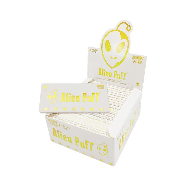 33 Alien Puff White & Gold King Size Unbleached Brown Rolling Papers Smoking Products Alien Puff 