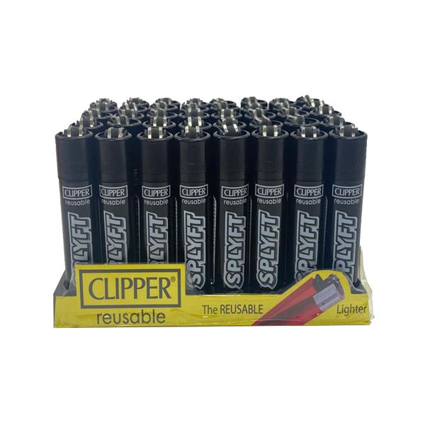40 Clipper SPLYFT Black Large Classic Refillable Lighters Smoking Products SPLYFT 