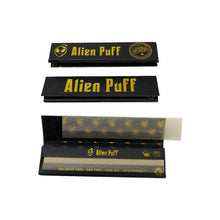 Load image into Gallery viewer, 50 Alien Puff Black &amp; Gold King Size Unbleached Brown Rolling Papers Smoking Products Alien Puff 
