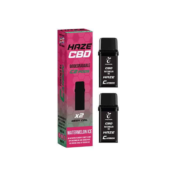 500mg Haze CBD C2 Pods - 800 puffs CBD Products Haze Watermelon Ice 