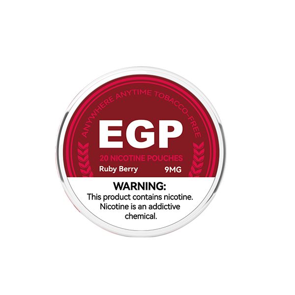 9mg EGP Nicotine Pouches - 20 Pouches Smoking Products EGP Ruby Berry 