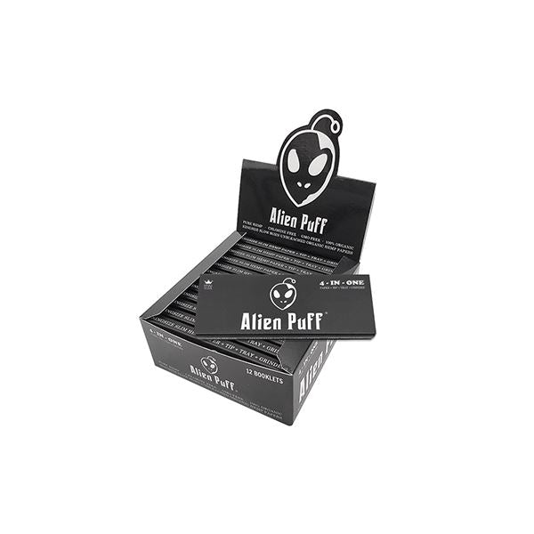 Alien Puff 4-in-1 Kingsize Brown Papers, Filter Tips, Rolling Tray & Grinder 12 Booklets (HP2401-AP) Smoking Products Alien Puff 