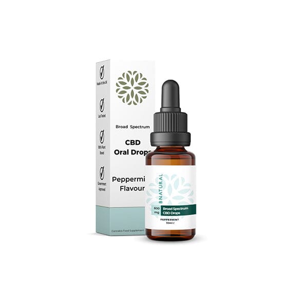 Bnatural 600mg Broad Spectrum CBD Peppermint Oral Drops - 10ml CBD Products Bnatural 