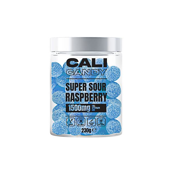 CALI CANDY MAX 1500mg Full Spectrum CBD Vegan Sweets - 10 Flavours CBD Products The Cali CBD Co Super Sour Raspberry 
