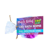 Load image into Gallery viewer, CBD Leaf 100mg CBD Bath Bomb - Muscle Relief CBD Products CBD Leaf 
