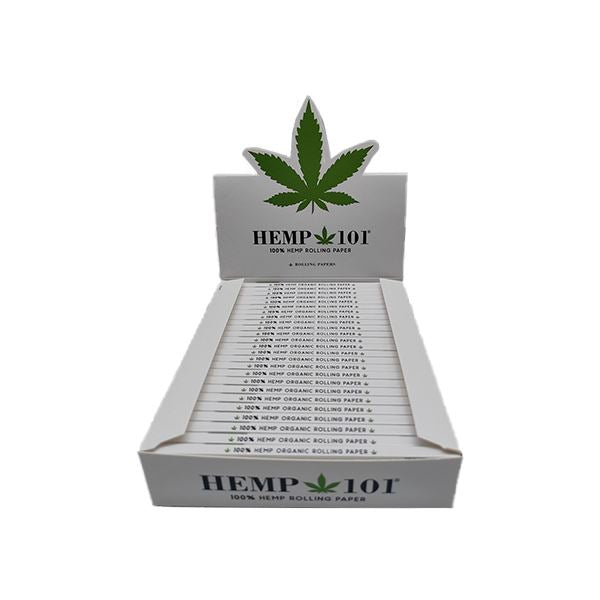 Hemp 101 King Size 100% Hemp Slim Rolling Papers Classic White Smoking Products Hemp 101 