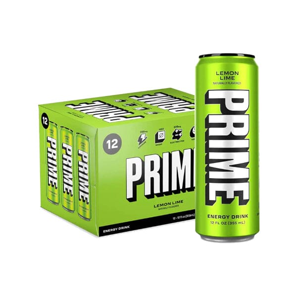 PRIME Energy USA Lemon Lime Drink Can 330ml A1 Prime 12 x 330ml 