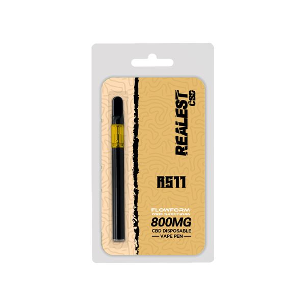 Realest CBD 800mg Flowform Wide Spectrum CBD Disposable Vape Pen 170 Puffs (BUY 1 GET 1 FREE) CBD Products Realest CBD RS11 