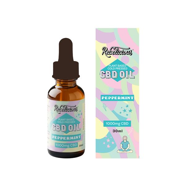 Rebelicious 1000mg Peppermint Plant Based Cold Pressed CBD Oil - 30ml CBD Products Rebelicious 