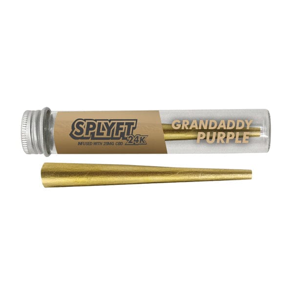 SPLYFT 24K Gold Edition 25mg CBD Infused Cones – Granddaddy Purple Smoking Products SPLYFT 