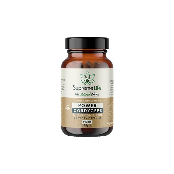 Supreme Life 500mg Power Cordyceps Vegan Capsules - 60 Capsules Nootropics & Supplements Supreme CBD 