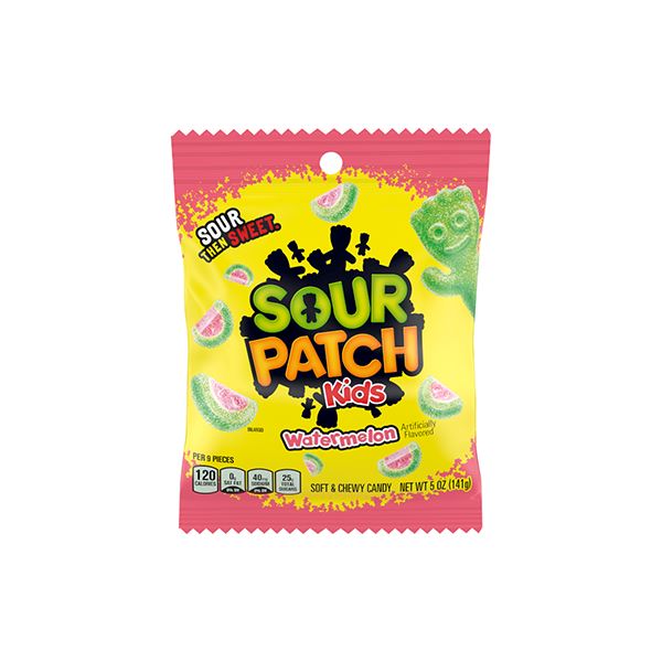 USA Sour Patch Kids Watermelon Share Bag - 141g Refer to the Manager Sour Patch Kids Single Packet 