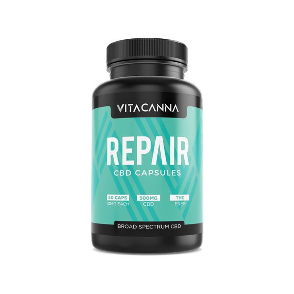 Vita Canna 500mg Broad Spectrum CBD Vegan Capsules - 50 Caps CBD Products Vita Canna Repair 