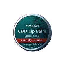 Load image into Gallery viewer, Voyager 50mg CBD Nourish and Protect Lip Balm - 12.5g CBD Products Voyager Candy Cane 
