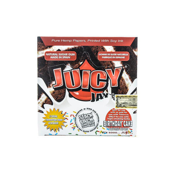 24 Juicy Jay Birthday Cake Flavoured King Size Premium Rolling Papers Smoking Products Juicy Jay 