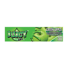 Load image into Gallery viewer, 24 Juicy Jay King Size Flavoured Slim Rolling Paper - Full Box Smoking Products Juicy Jay Green Apple 
