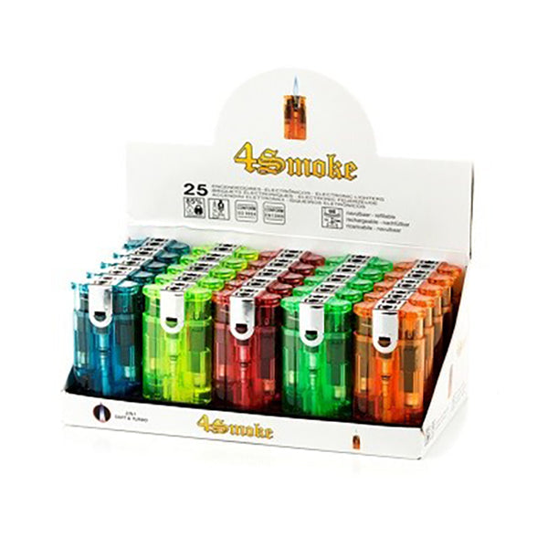 25 x 4smoke Double Flame Electronic Lighters - 8248 Smoking Products 4Smoke 