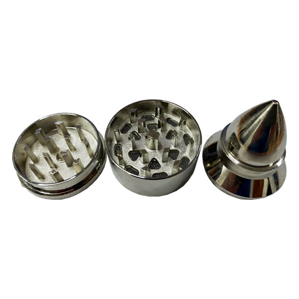 3 Parts Silver Metal Bullet Grinder Smoking Products Generic 