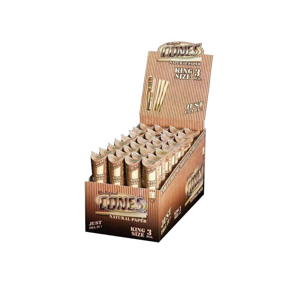 3 x 32 Mountain High King Size Pre-Rolled Cones Natural - Display Pack Smoking Products Mountain High 