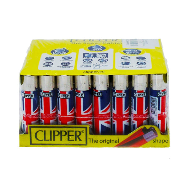 40 Clipper Refillable Classic Lighters Union Jack Flag - CL5C045UKH Smoking Products Clipper 