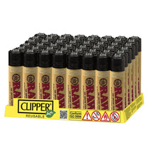 Load image into Gallery viewer, 48 Clipper RAW Printed Refillable Lighters Smoking Products Clipper Natural 
