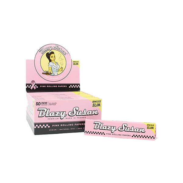 50 Blazy Susan Pink King Size Rolling Papers Smoking Products Blazy Susan 