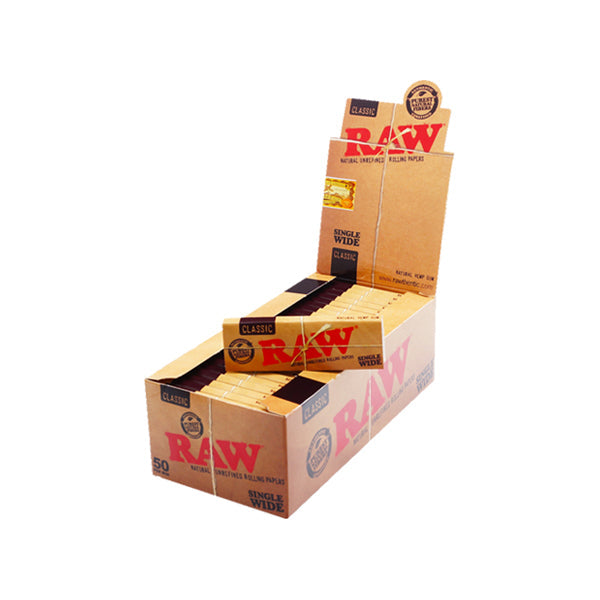 50 Raw Classic Wide Rolling Papers Smoking Products Raw 