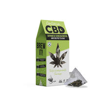 Load image into Gallery viewer, Equilibrium CBD 48mg Full Spectrum Japanese Sencha Tea Bags Box of 12 (BUY 2 GET 1 FREE)
