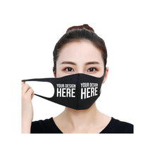 Load image into Gallery viewer, Custom Vinyl Printed Reusable Anti Dust Black Face Mask Covid-19 Products Unbranded 
