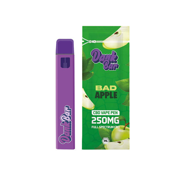 Dank Bar 250mg Full Spectrum CBD Vape Disposable by Purple Dank - 12 flavours Vape Kits Purple Dank Bad Apple 