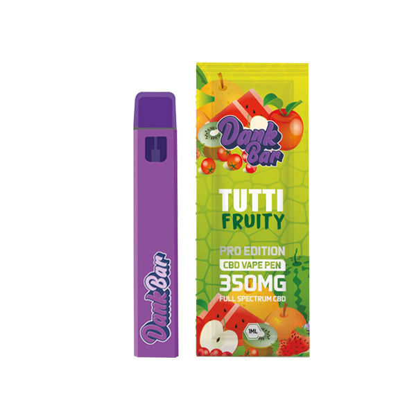 Dank Bar Pro Edition 350mg Full Spectrum CBD Vape Disposable by Purple Dank - 12 flavours Vape Kits Purple Dank Tutti Fruity 