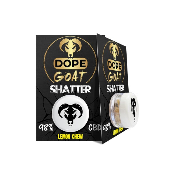 Dope Goat Shatter 98% CBD 1g CBD Products Canevolve Lemon Chew 