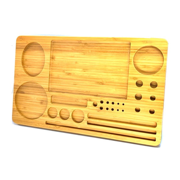 Extra Large Wooden Rolling Tray with Compartments - TRY-B428x260 Smoking Products Unbranded 
