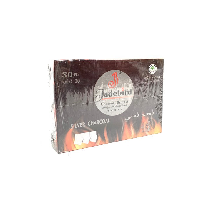 JadeBird Shisha Hookah Silver Charcoal (30 pieces) Smoking Products Jadebird 