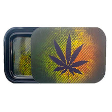 Load image into Gallery viewer, Large Mixed Design Magnetic Metal Rolling Trays with Lid Smoking Products Unbranded Rasta 
