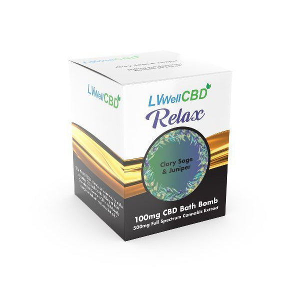 LVWell CBD 500mg CBD Bath Bomb - Clary Sage and Juniper - Relax CBD Products LVWell CBD 